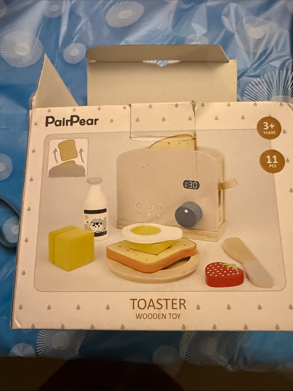 Wooden Toaster Playset in White & Yellow